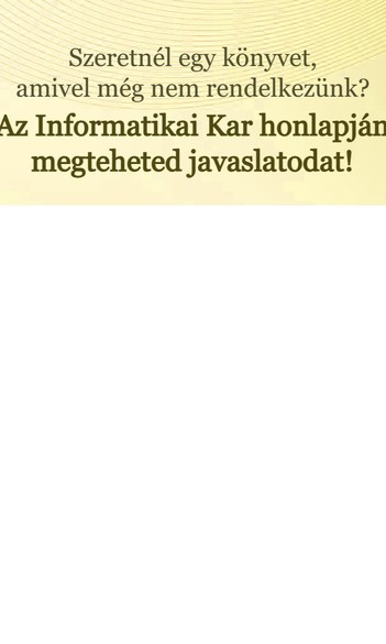 könyvbeszerzési javaslat